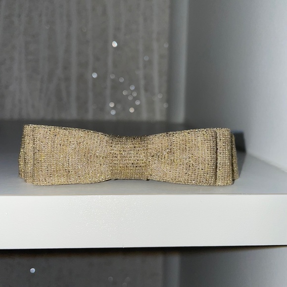 2 L. Erickson USA Petite Bow Barrette; Navy and Starlette Gold main image 5